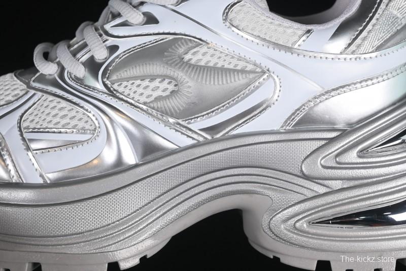 GG-CC Chunky Low Casual Fashion Sneakers with Thick Sole and Height Increasing Design - 2607 Silver