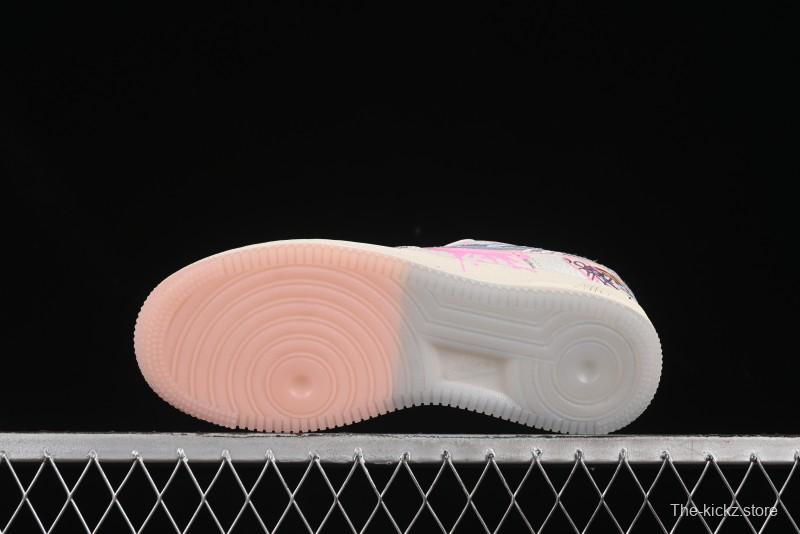 Nike Air Force 1'07 Low Pink and Blue Love Limited Edition Casual Sneakers - CW1574-058
