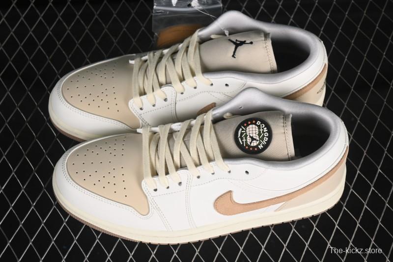 Nike Air Jordan 1 Low "Dongdan" Casual Sneakers in Coconut Milk White - IB8855-121