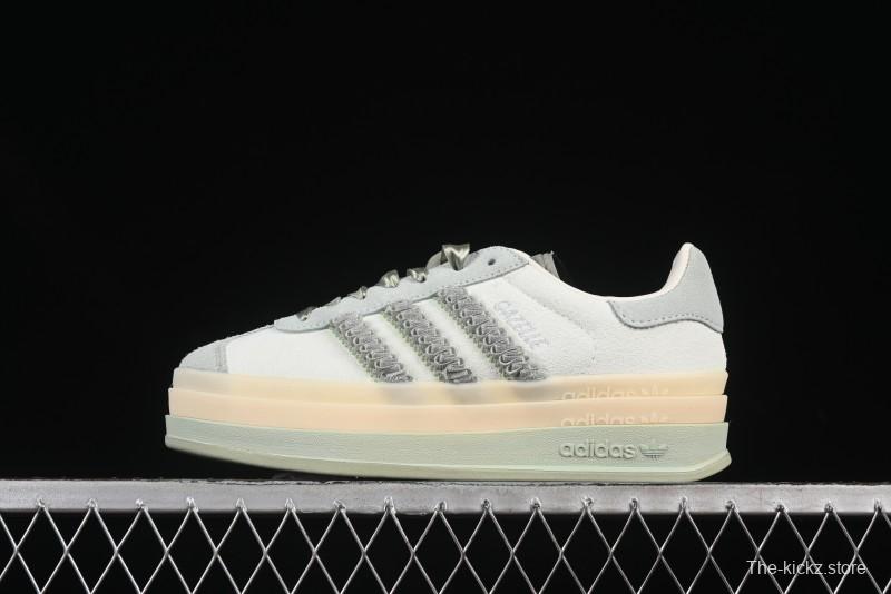 Adidas Originals Gazelle Bold JR8373 Collaboration Low-Top Sneakers with Thick Sole for Slip Resistance and Durability - JR8373