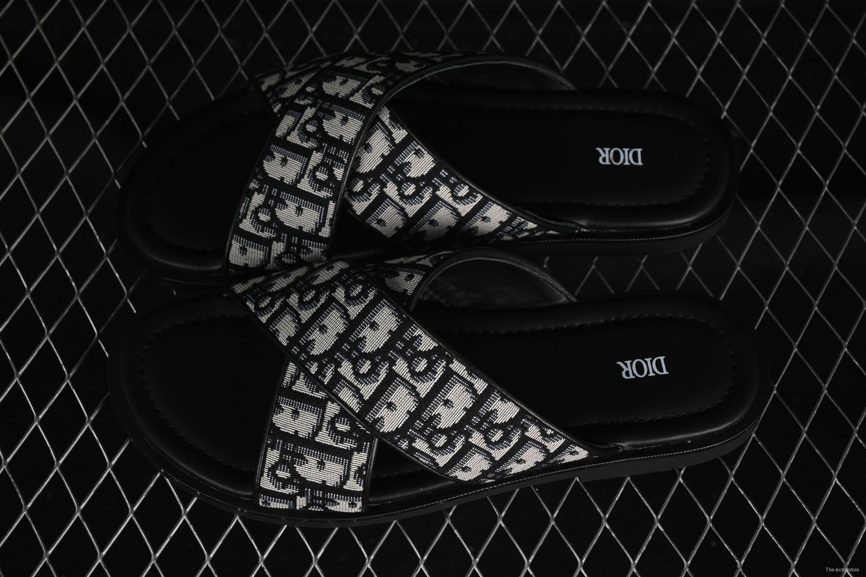 Dior Alias Oblique Summer Men's Slip-On Loafers with Cross Strap Design - 3SA126ZSA