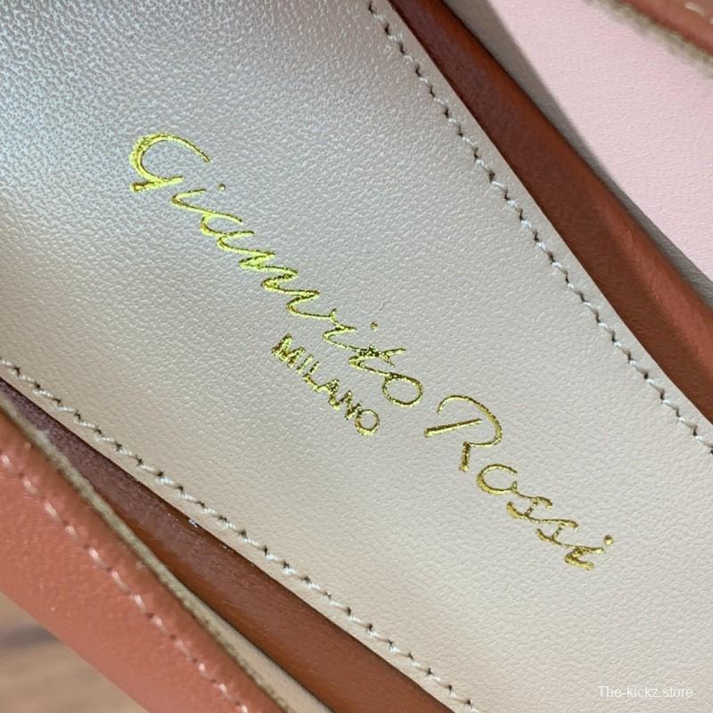 2025 Women Gianvito Rossi Brown Leather Heels KFY00300