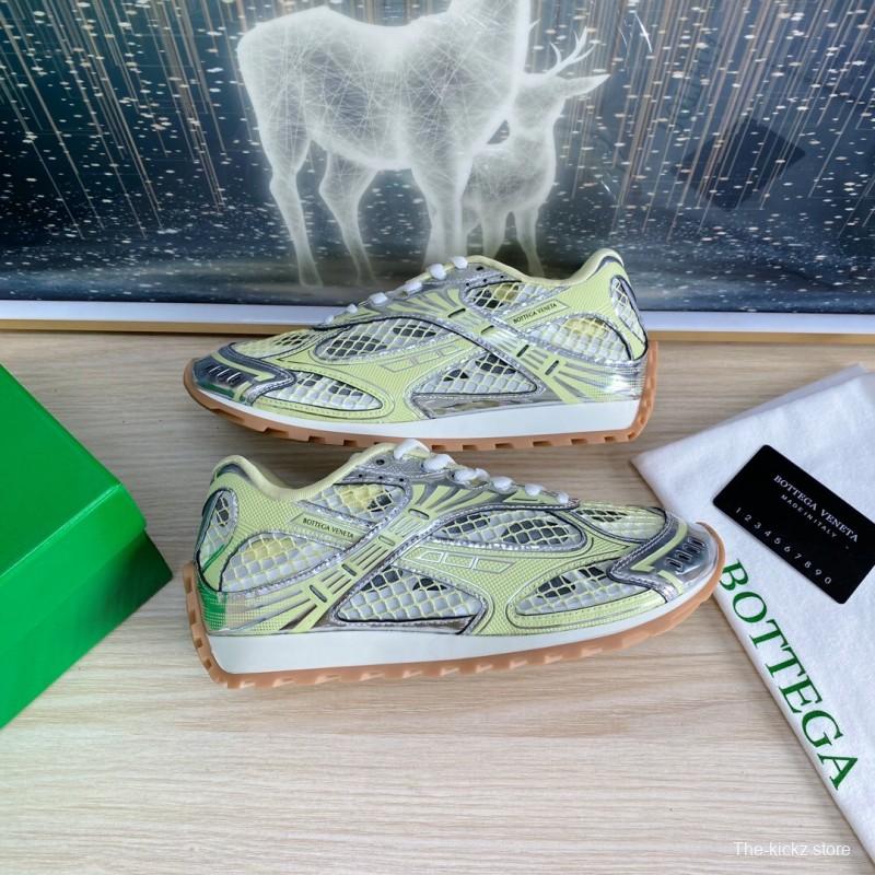 2025 Unisex BV Yellow Silver Mesh Rubber Running Sneakers LY0000