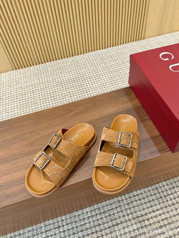 2025 Women Gucci Beige Leather Sandals LY00260