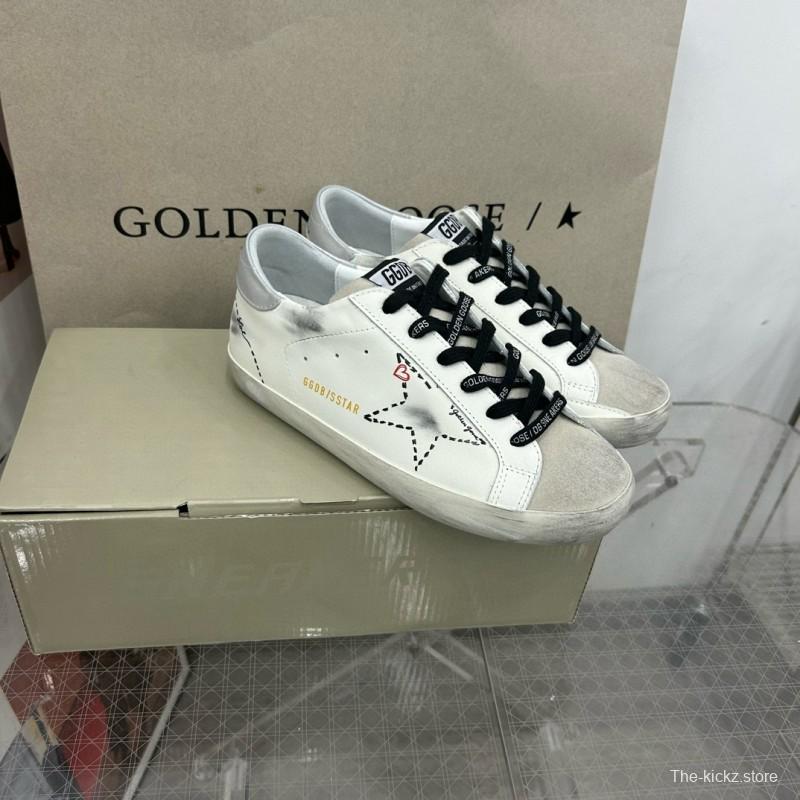 2025 Unisex GGDB White Black Suede Leather Sneakers MJ00260