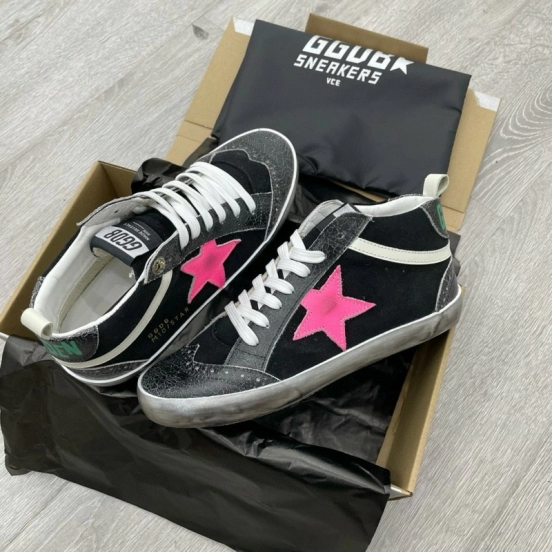 2024 Unisex GGDB Black Pink Suede Leather High-Top Sneakers MJ00300