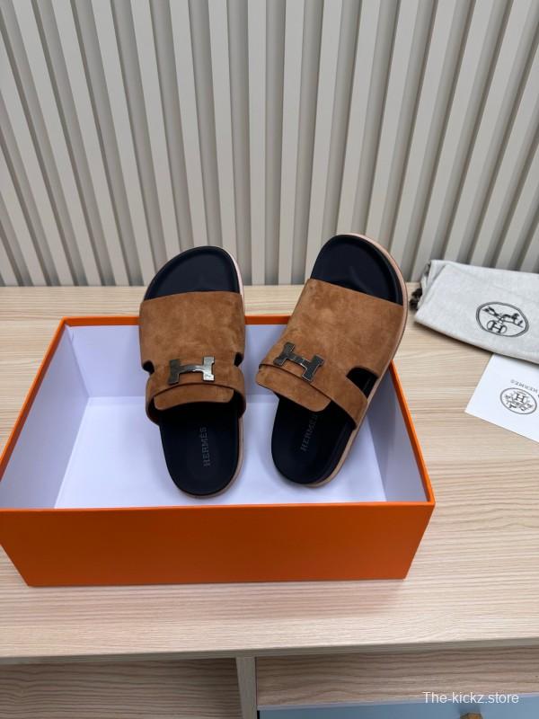 2025 Slippers Hermès Brown Suede Slippers