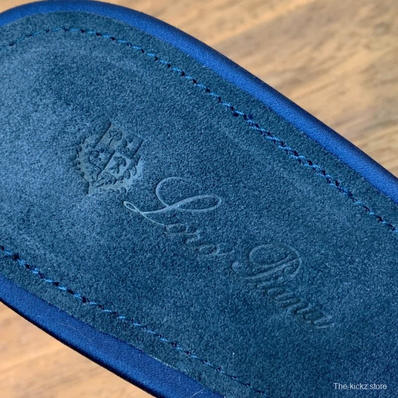 2025 Women Le Parmentier Navy Silk Sandals KFY00280