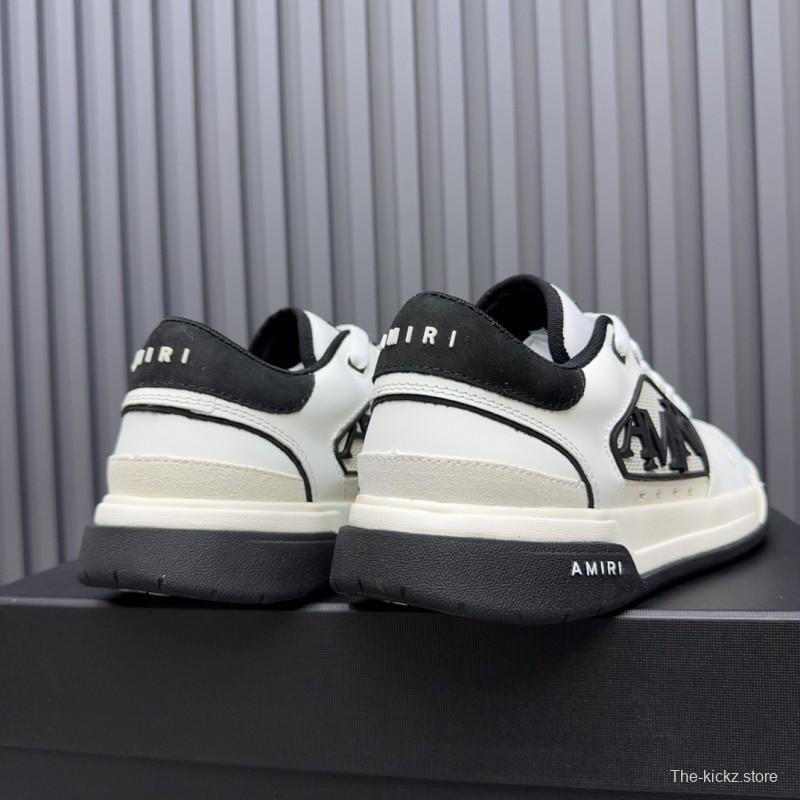 2025 Unisex Amiri White Black Leather Sneakers MJ00360