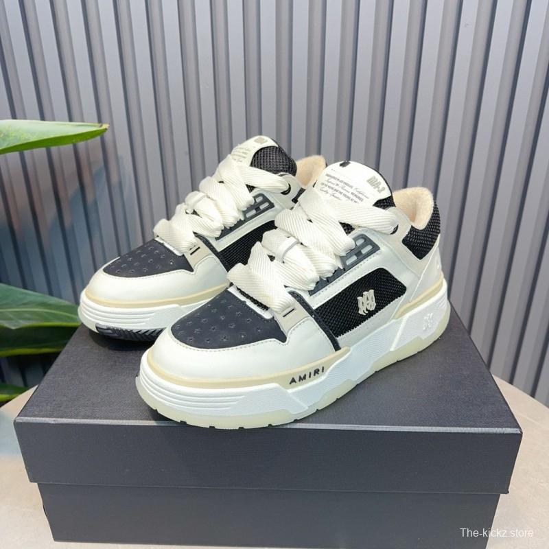 2024 Unisex Amiri Black White Leather Sneakers MJ00360