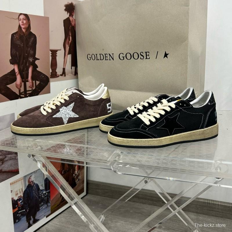 2024 Unisex GGDB Brown Silver Suede Leather Sneakers MJ00260