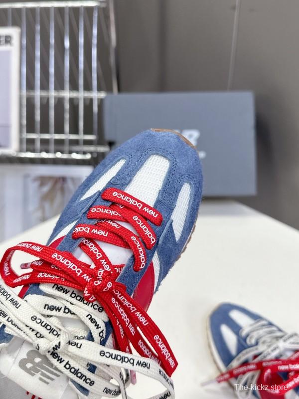 2025 Women New Balance Blue White Suede Mesh Retro Running Shoes