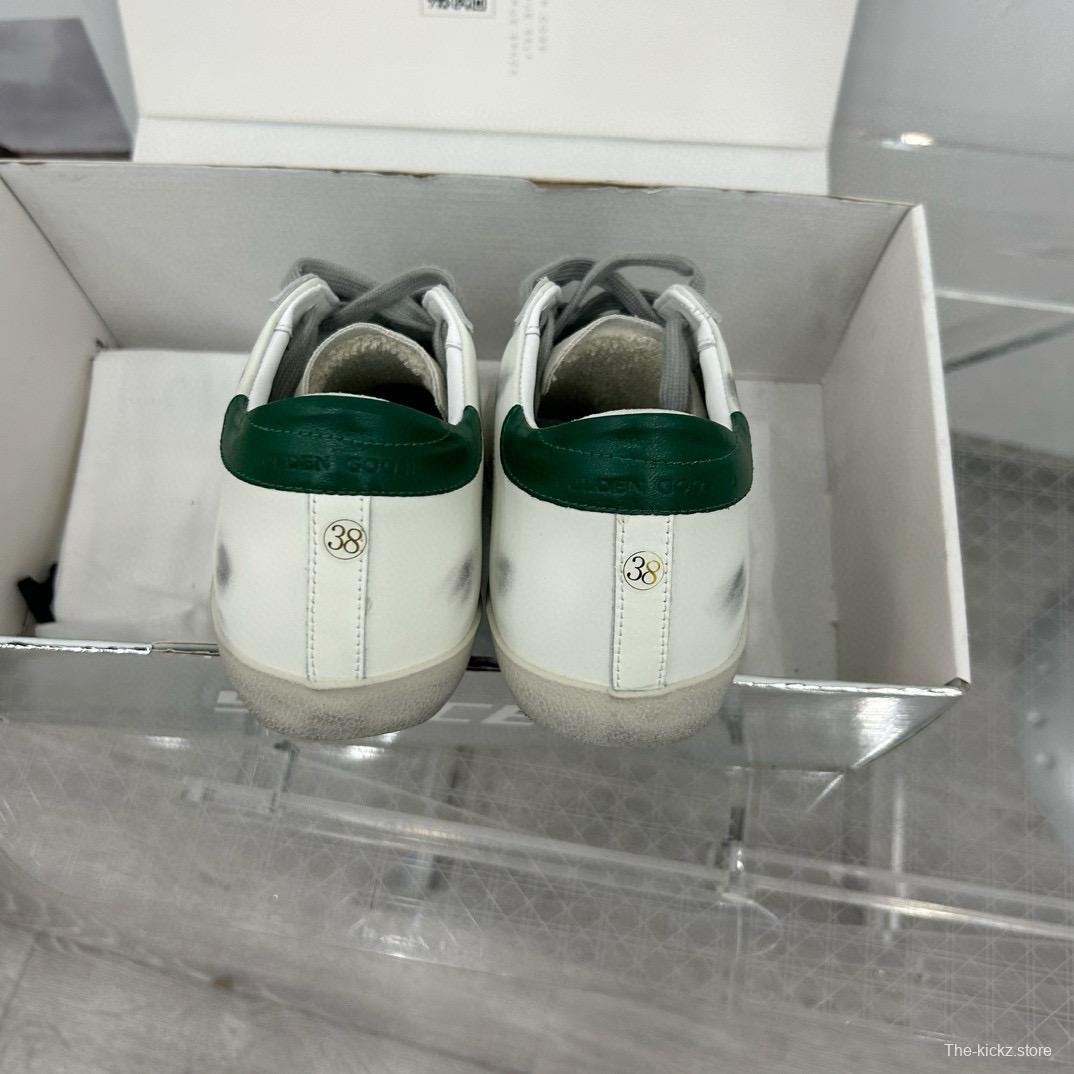 2025 Unisex GGDB White Green Leather Sneakers