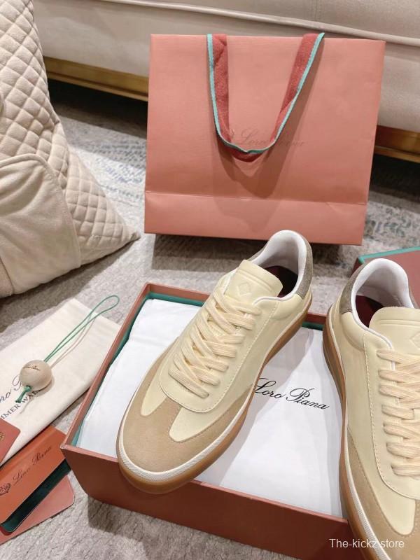 2025 Unisex Le Parmentier Cream Beige Suede Leather Sneakers LY00320(F)/LY00330(M)
