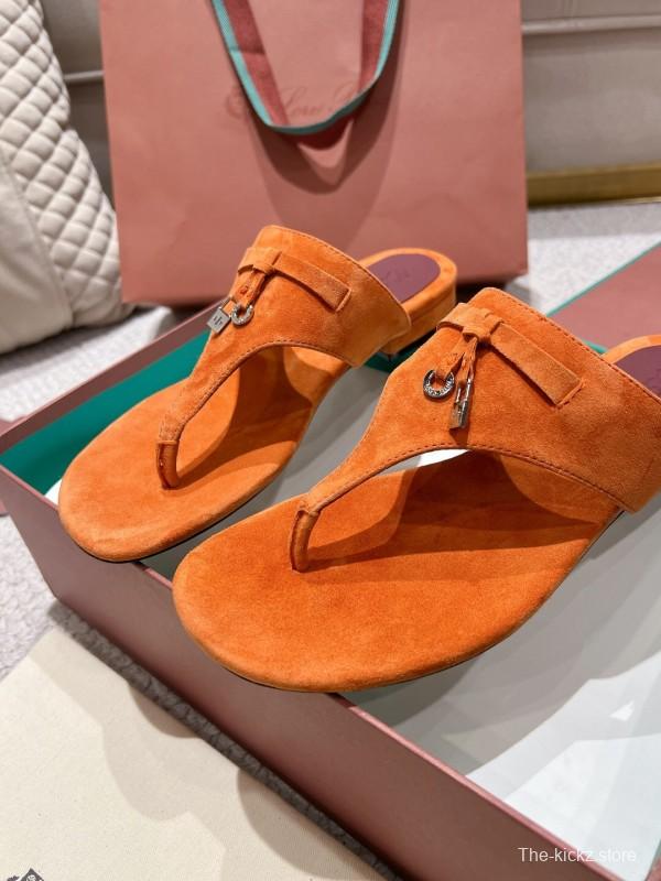2025 Slippers LP Orange Suede Slippers LY00250