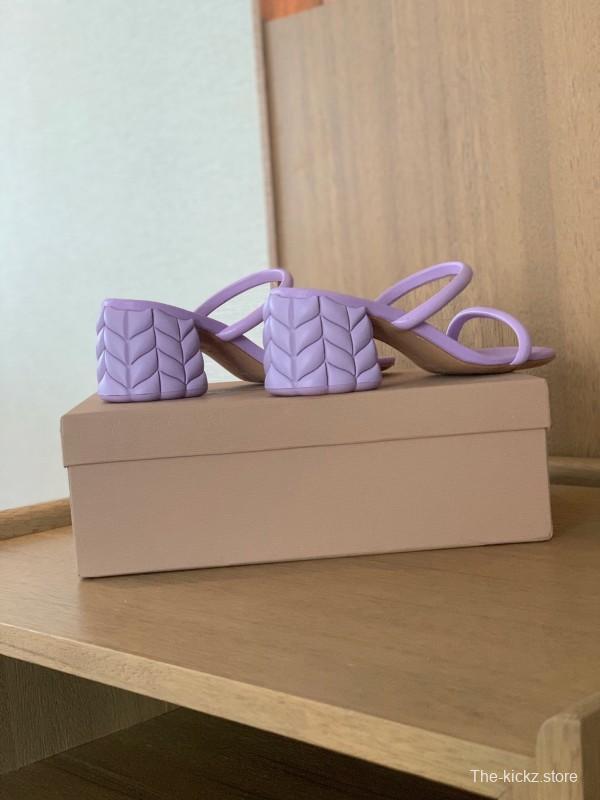 2025 Women Gianvito Rossi Purple Leather Slippers