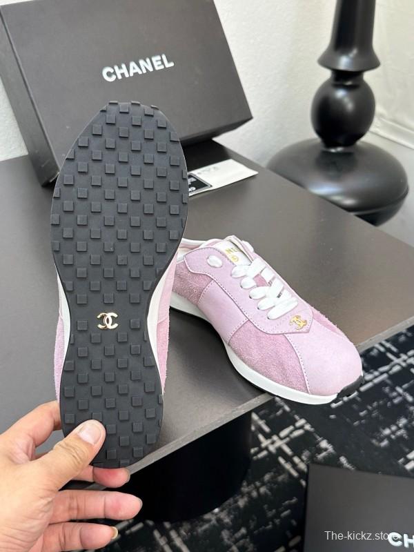 2025 Women CHANEL Pink Suede Casual Sneakers Classic Craftsmanship LY00360(F)