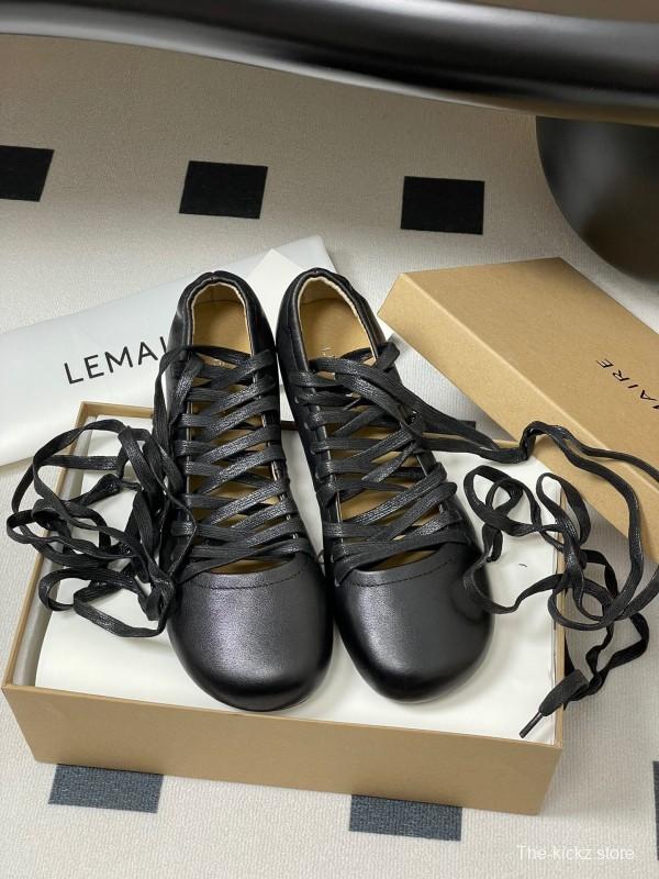 Lemaire 2025 SS Early Spring New Ballet Flats Derby Shoes Flat Sole Chunky Heel Single Shoes - KFY00310