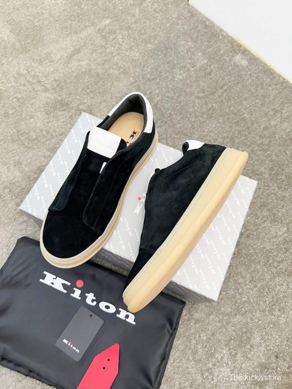 2025 Men Kiton Apricot Calf Suede Slip-On Casual Shoes AS00320