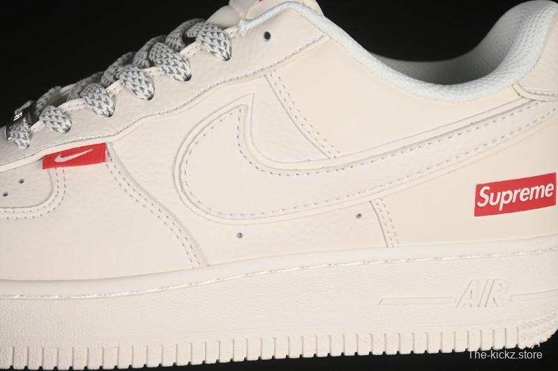 Nike Air Force 1 '07 Low Supreme Collaboration Versatile Beige Casual Sneakers - CS5288-011