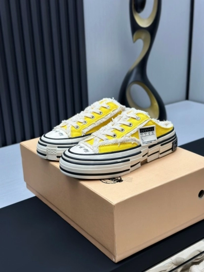 2025 Unisex XVESSEL Yellow White Canvas Plimsolls Vulcanized AS00240