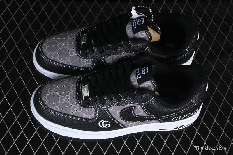 Nike Air Force 1 '07 Low Gucci Collaboration Litchi Grain Print Casual Sneakers - AH8462-002