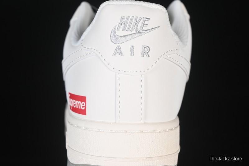Nike Air Force 1 '07 Low Supreme Collaboration Beige Grey Crystal Sole Casual Sneakers - XX3168-178
