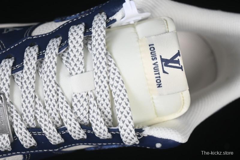 Nike Air Force 1 '07 Low LV Collaboration Navy Blue Cashew Flower Casual Sneakers - JP8028-009