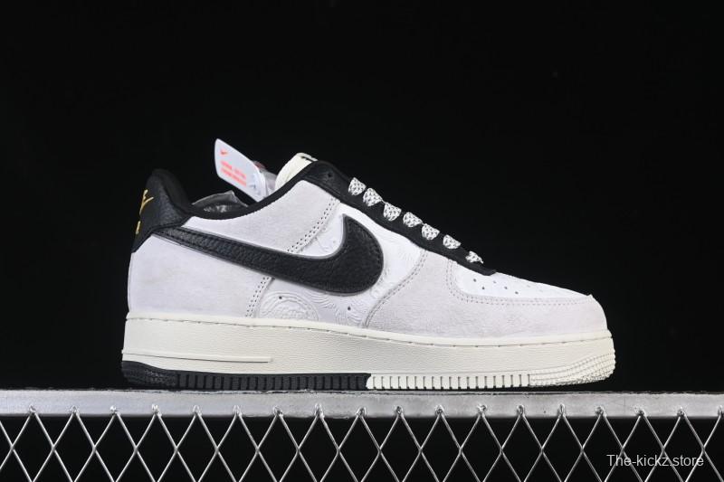 Nike Air Force 1'07 Low Casual Sneakers in White Black Gray - YF9511-805