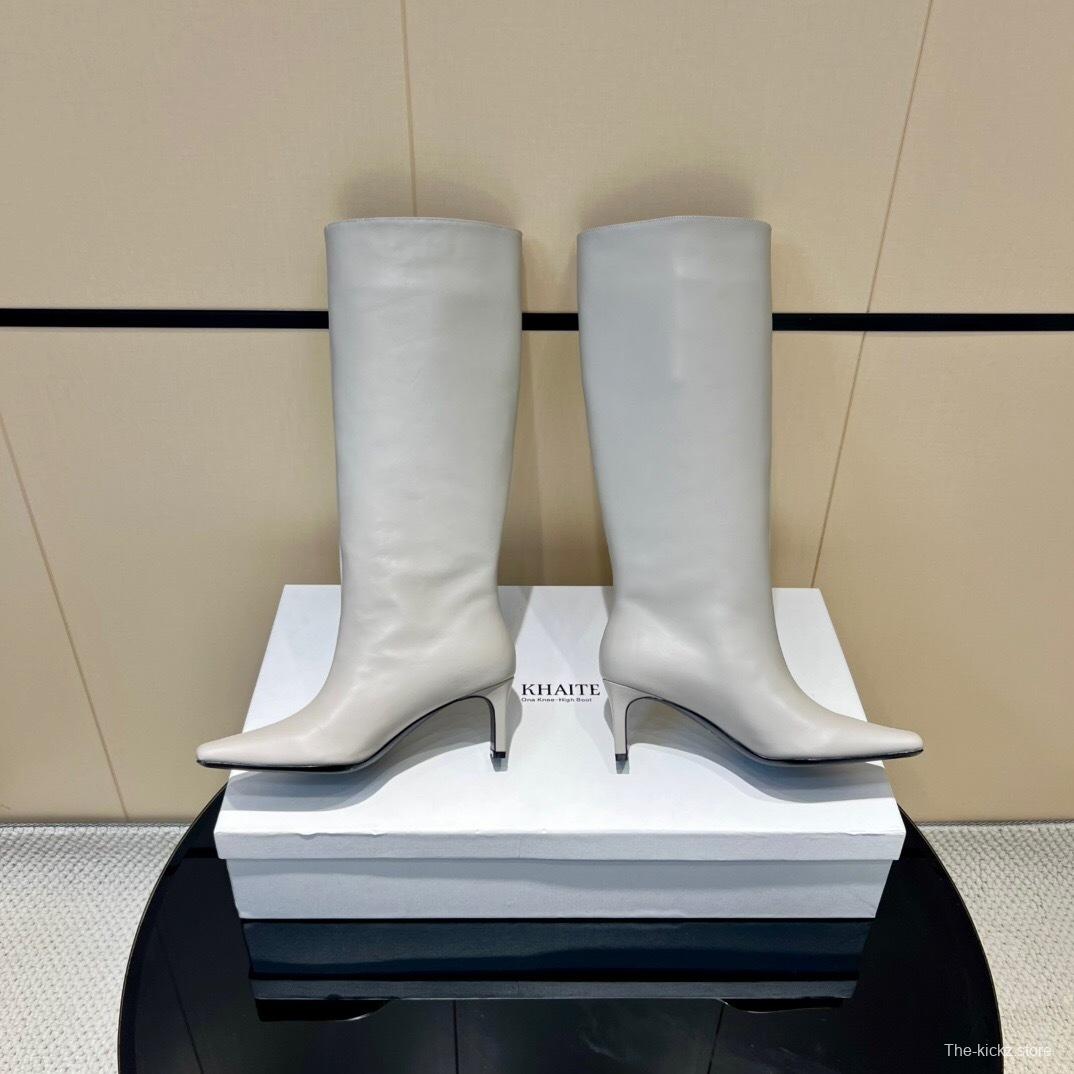 Khaite 2025 SS Square Toe Slip-On High Boots - KFY00490