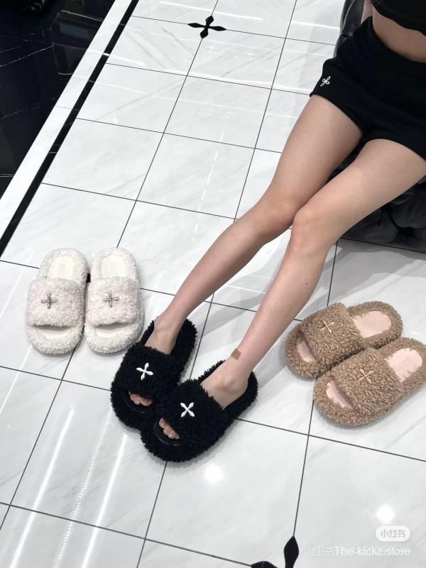 SMFK 2025SS Fur Mule Sandals Latest Popular Cross Pattern - KFY00230