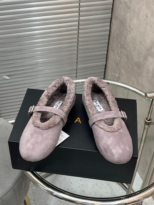 Alaia Fall/Winter 2025 Wool Mary Jane Ballet Flats - KFY00310