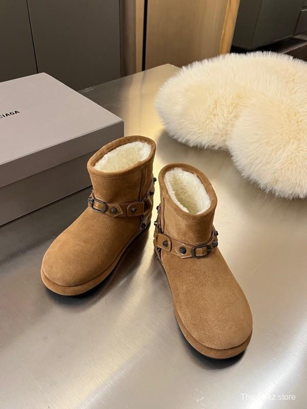 Balenciaga Fall Winter New Buckle Studded Snow Boots - LY00300