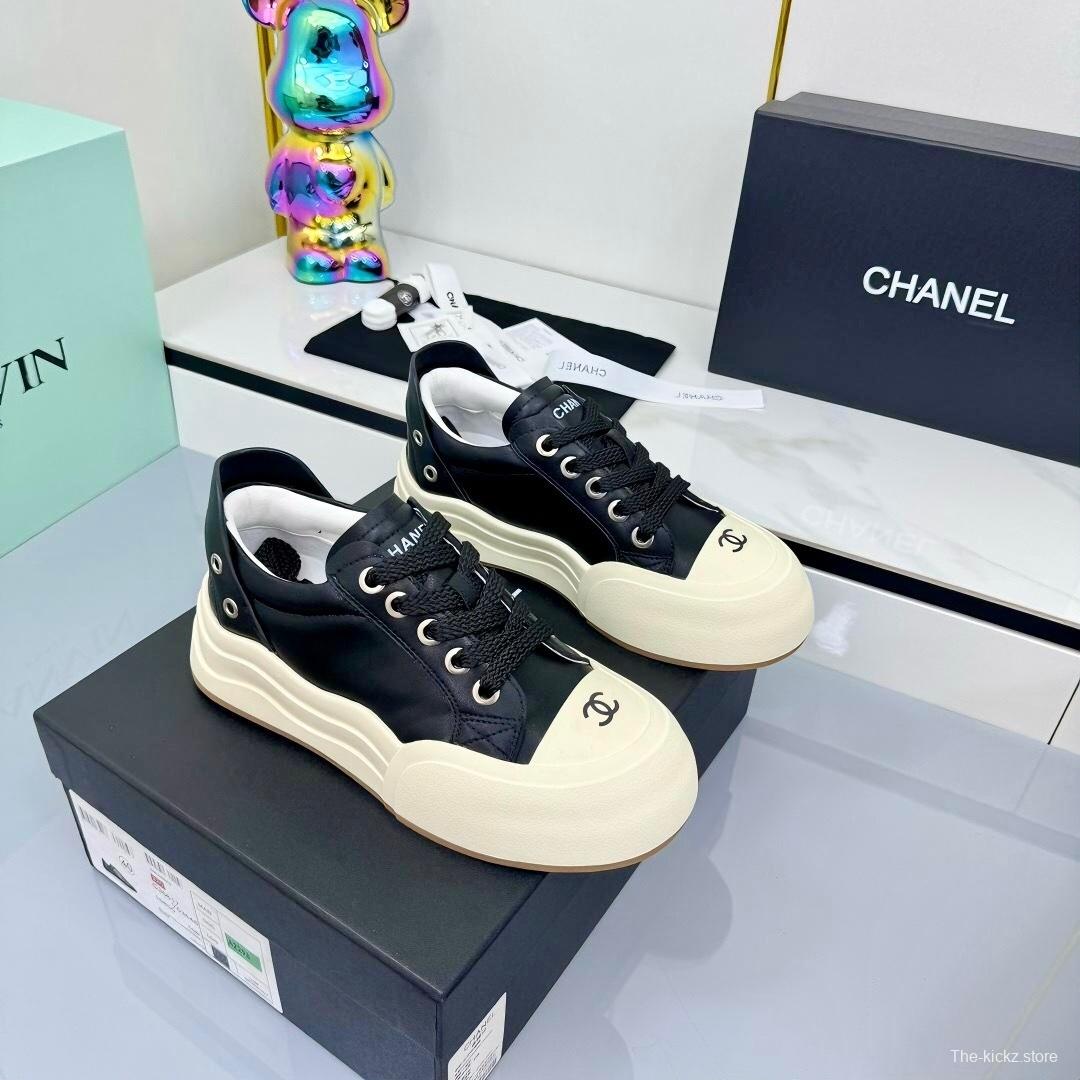 Chanel 2025 SS Loafers Panda Shoes Original Calfskin Casual Sneakers - LY00320