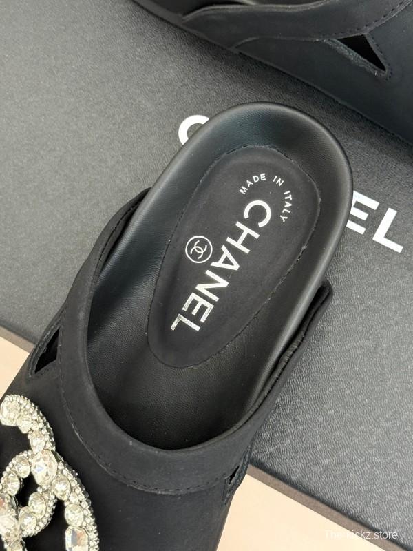 Chanel Classic CC Crystal Birkenstock Sandals - KFY00280