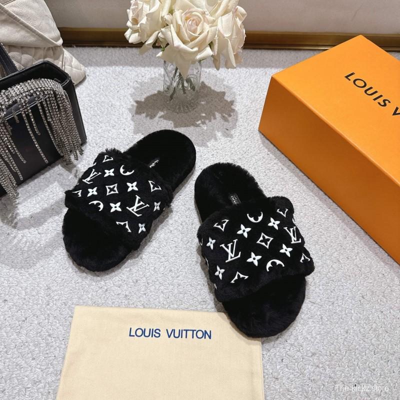 Lv 2025/ss Wool Lazy Slippers - LY00240