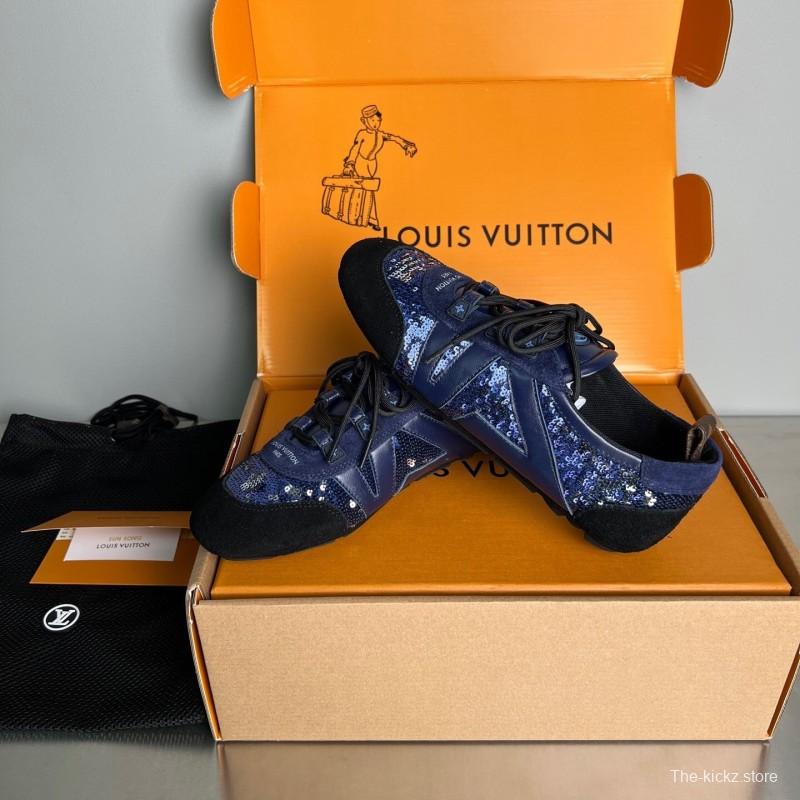 L v Sneakerina 2025/SS Ballet Round Toe Lace-Up Low Top Casual Lifestyle Shoes - YC