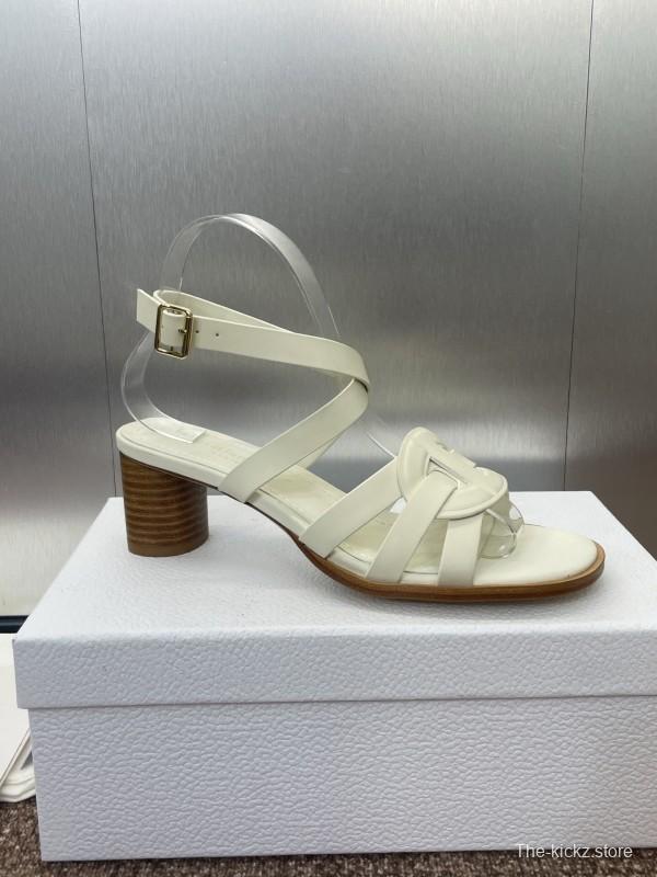 Dior D-Club Jelly Color Hollow Layered Cross Strap Mid Heel Women Shoes - KFY00290